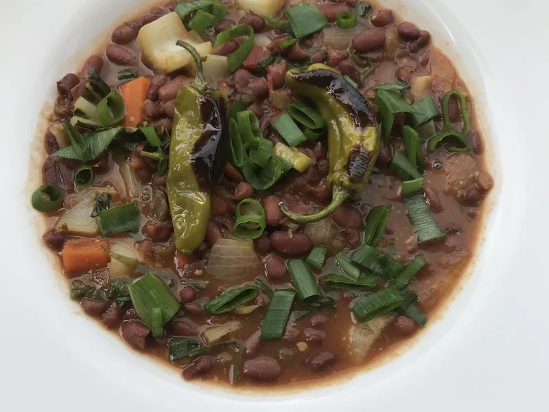 White Miso Red Bean Stew with Roasted Vegetables