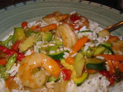 Teriyaki Shrimp Stir-Fry with Crispy Vegetables