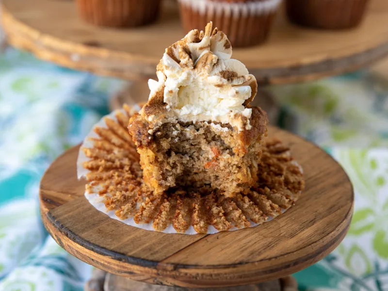 Low Carb Gluten Free Carrot Cake Cupcakes with Cream Cheese