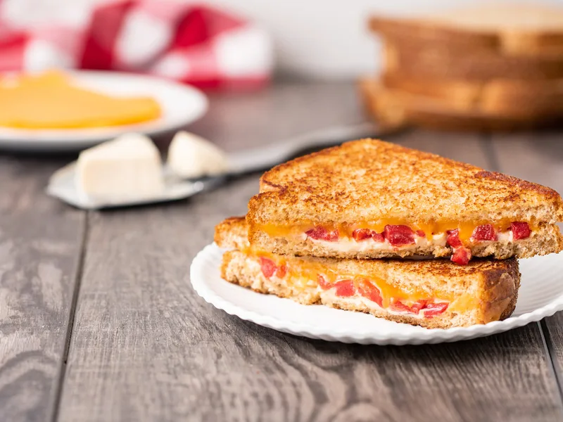 Garlic Roasted Red Pepper Grilled Cheese