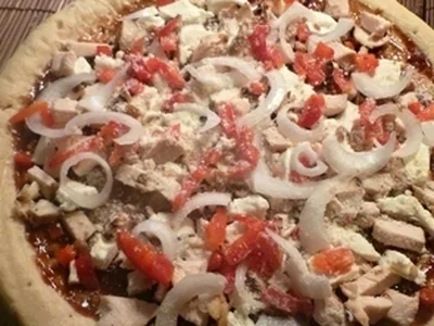 BBQ Chicken Pizza with Jalapeno and Crispy Bacon