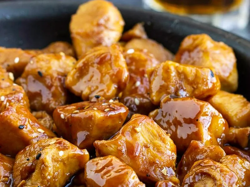 Cajun Bourbon Chicken Bites with Brown Sugar Glaze