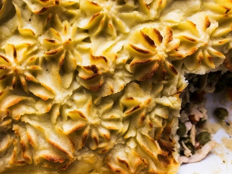 Thanksgiving Leftover Shepherd's Pie with Turkey and Stuffing