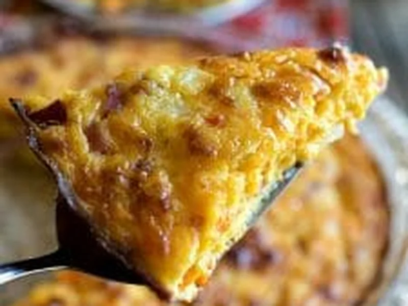 Crustless Ham and Cheddar Quiche with Vegetables