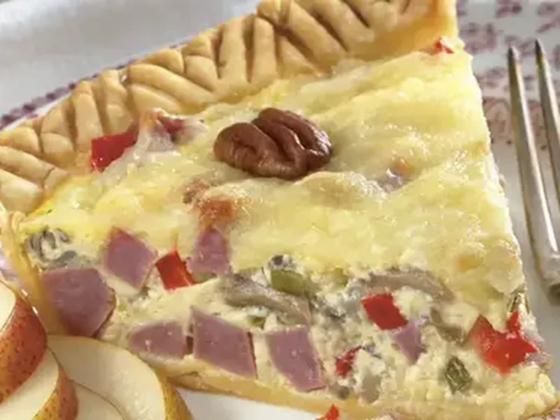Wild Rice and Ham Country Tart with Swiss Cheese