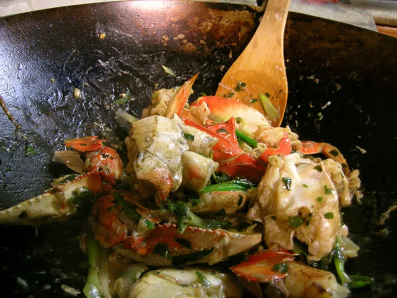 Wok-Fried Dungeness Crab in Ginger Wine Sauce