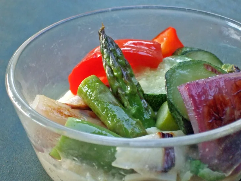 Roasted Vegetables Over Creamy Polenta