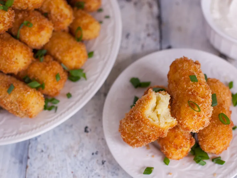 Crispy Double-Breaded Potato Croquettes with Garlic