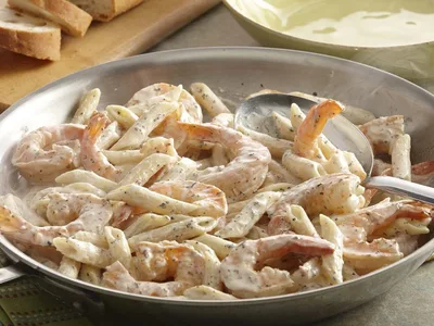 Creamy Basil Shrimp Pasta with Garlic Parmesan Sauce