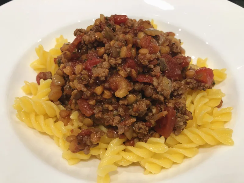 Extra Healthy Meat Sauce with Red Lentils