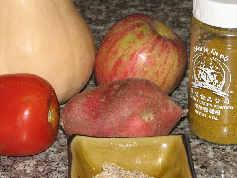 Madras Curried Butternut Squash Sweet Potato Soup