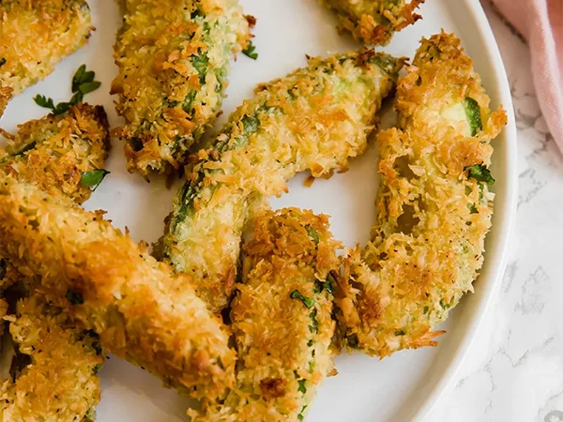 Crispy Baked Avocado Fries with Coconut Coating
