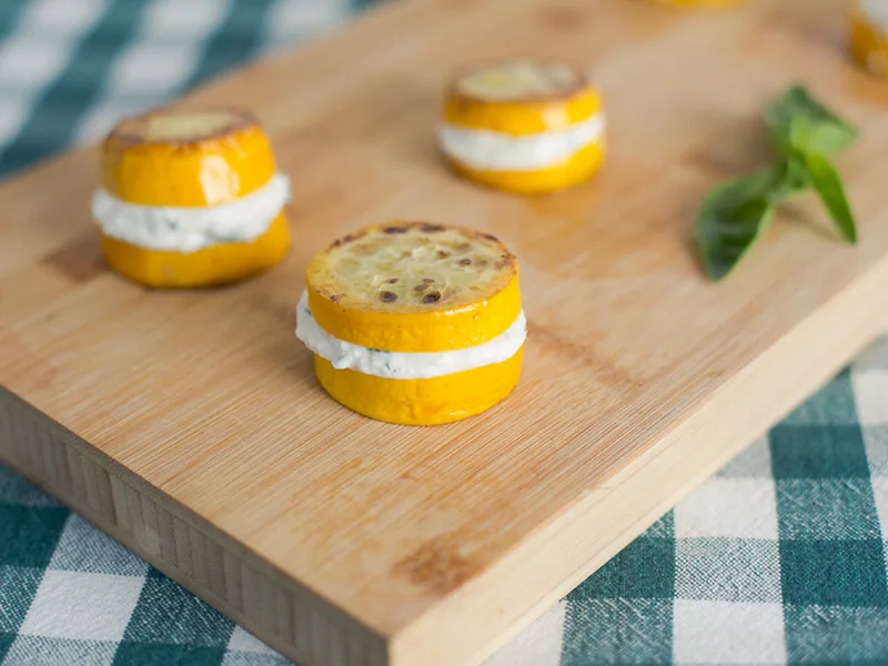 Grilled Summer Squash and Fresh Ricotta Sandwiches