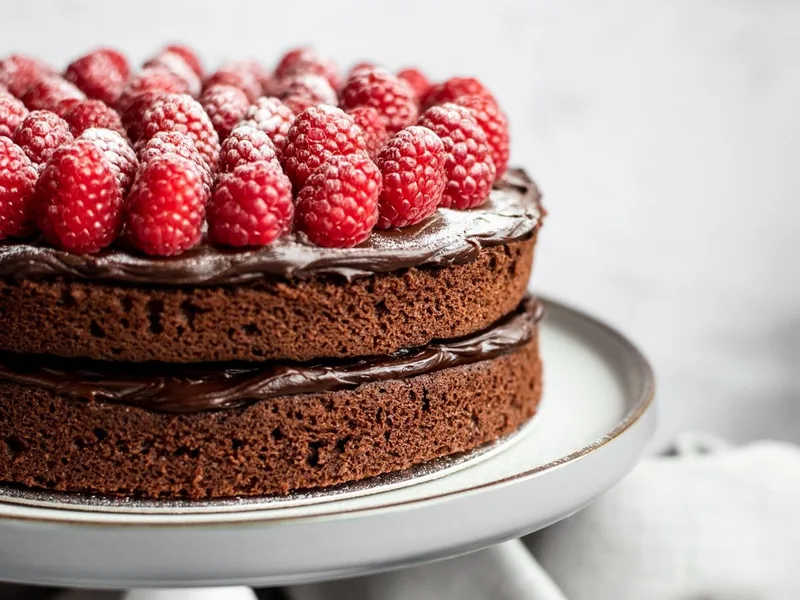Chocolate Raspberry Cake with Fresh Berries