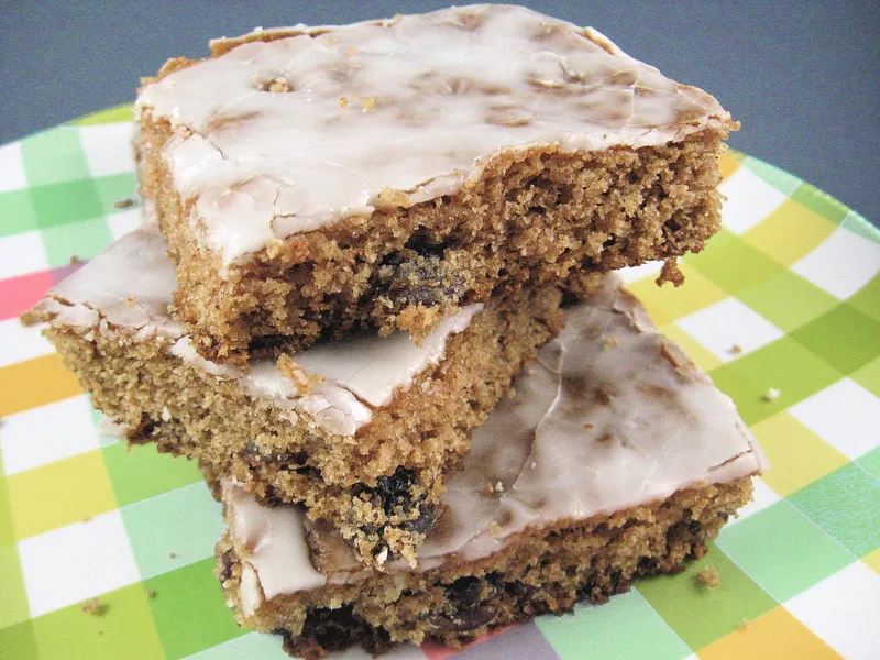 Sheet Pan Raisin Cake with Powdered Sugar Glaze