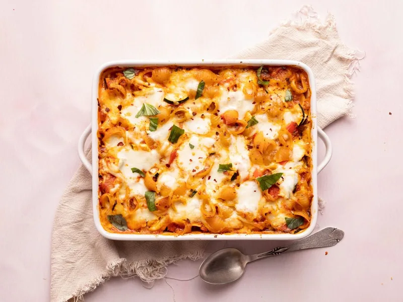 No-Boil Pasta Casserole with Ricotta and Mozzarella
