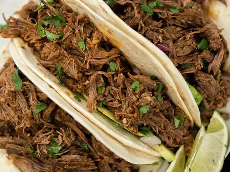 Instant Pot Mexican Shredded Beef Tacos with Green Chilis