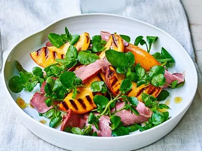 Smoked Duck and Grilled Peach Salad