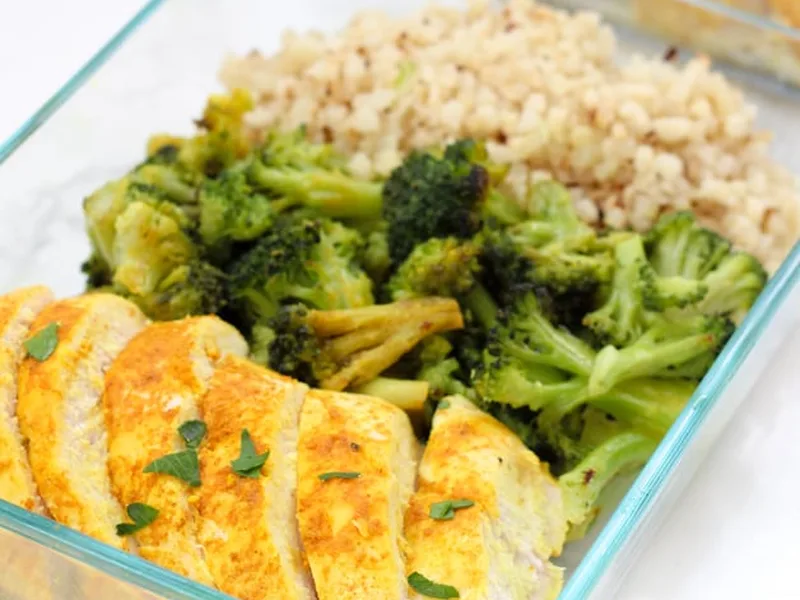 Anti-Inflammatory Turmeric Chicken Meal Prep Bowls