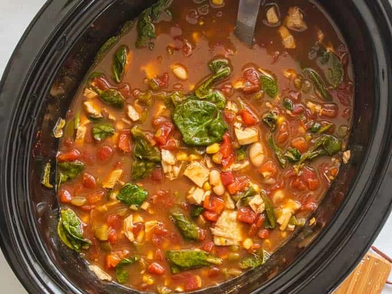 Slow Cooker Chicken Tortilla Soup with Quinoa