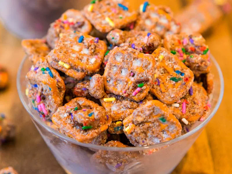 Peanut Butter Nutella Pretzel Snack Mix