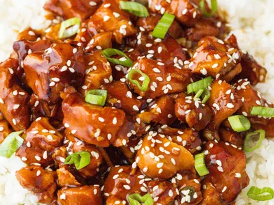 Slow Cooker Orange Chicken with Sesame and Green Onions