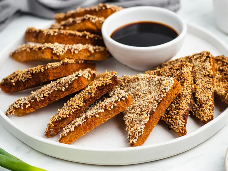 Crispy Shrimp Toast with Sesame Seeds