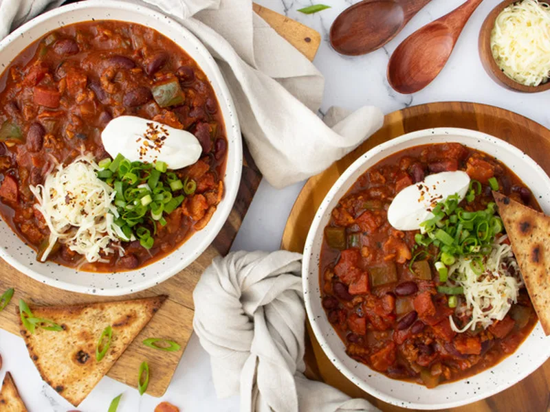 Meat Lovers Pizza Chili with Bacon and Sausage