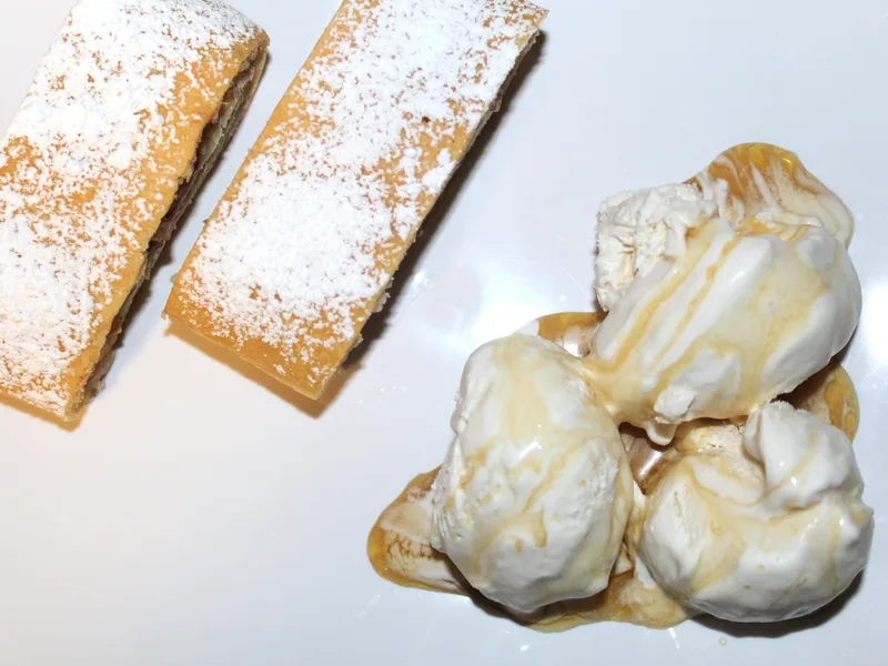 Gluten-Free Apple Strudel with Maple Ice Cream