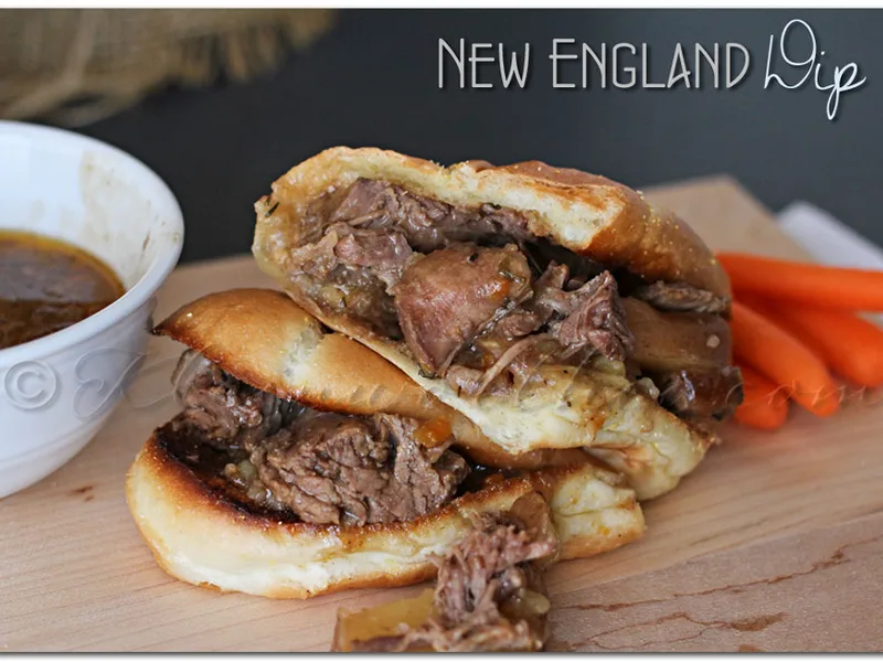 Slow Cooker Chuck Roast Dip Sandwiches with Garlic Butter Buns