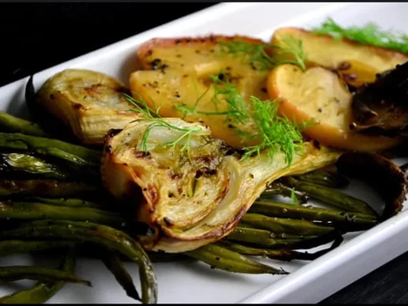 Roasted Blue Foot Mushroom and Vegetable Medley with Apples