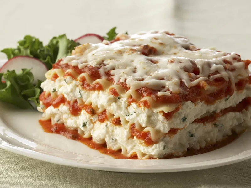 Classic Ricotta Lasagna with Marinara Sauce