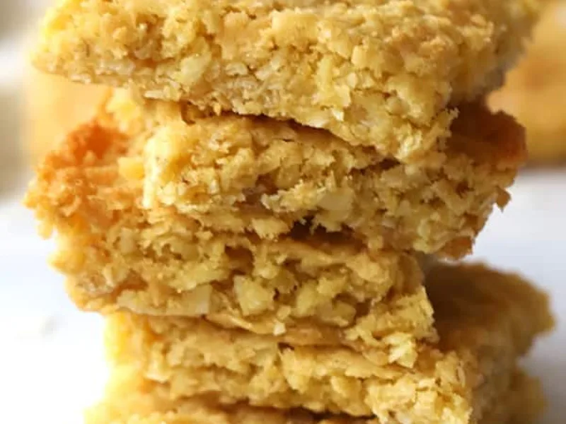 Chewy Coconut Oat Bar Cookies with Brown Sugar