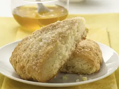 Classic Buttery Scones with Sugar Crystal Topping