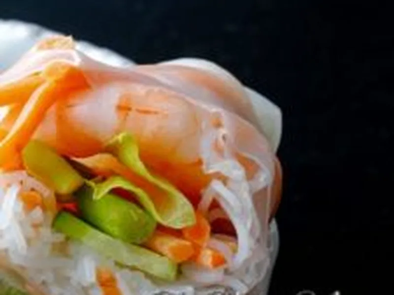 Thai Peanut Shrimp Summer Rolls with Spicy Dipping Sauce