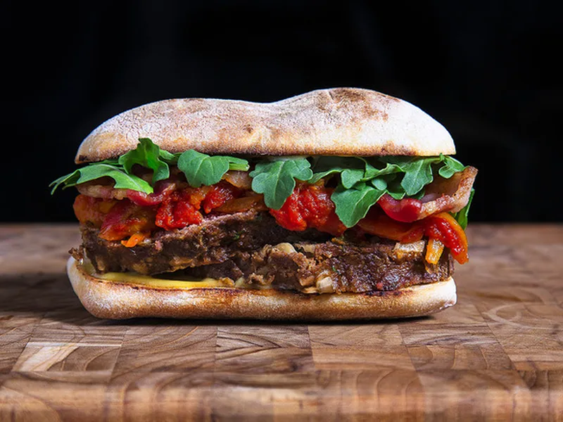 Spiced Meat Loaf Sandwich with Tomato Jam and Garlic Aioli