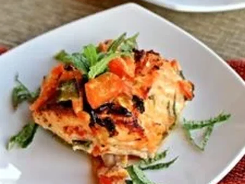 Rum-Marinated Mojito Salmon with Peppers and Fresh Herbs