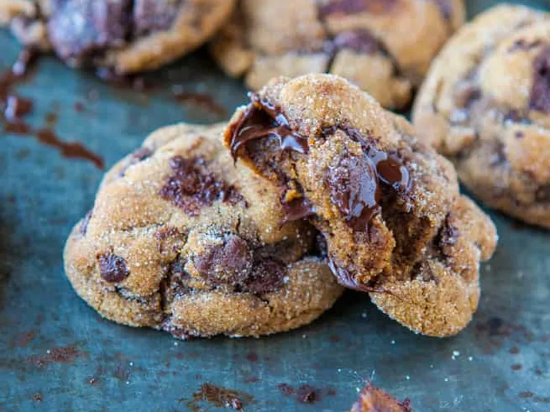 Chewy Molasses Chocolate Chip Cookies with Spice