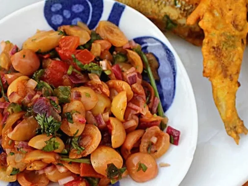 Sweet and Spicy Jalapeño Cherry Salsa with Fresh Ginger