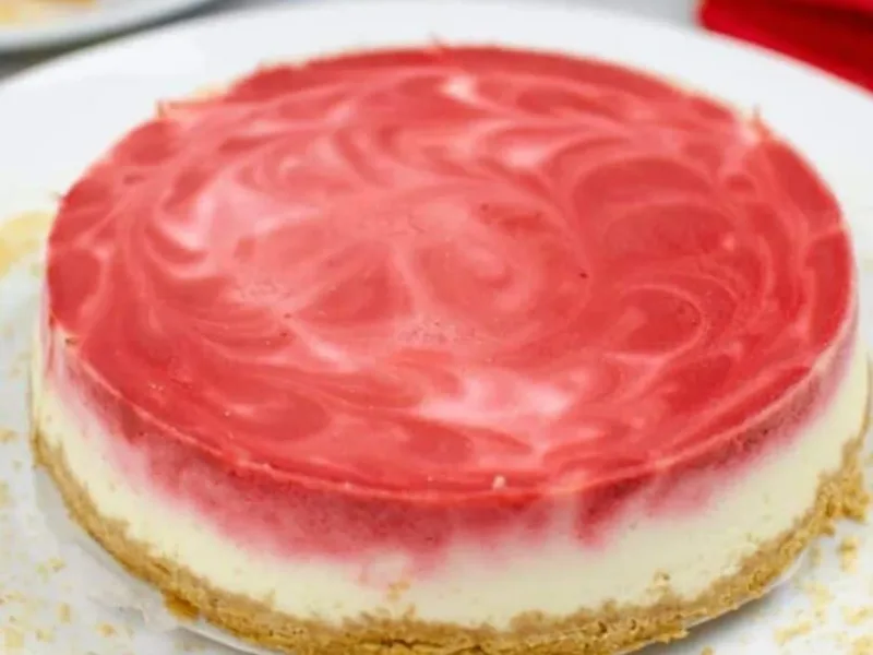 Instant Pot Red Velvet Swirl Cheesecake with Graham Crust