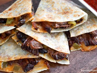 Slow Cooker Shredded Beef Quesadillas