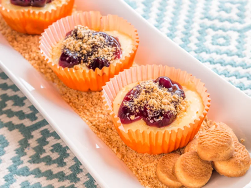 Mini Cream Cheese Tarts with Cherry Topping - Easy Baked Dessert