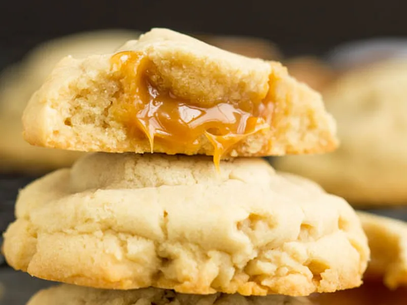 Caramel Stuffed Brown Sugar Cookies with Soft Centers