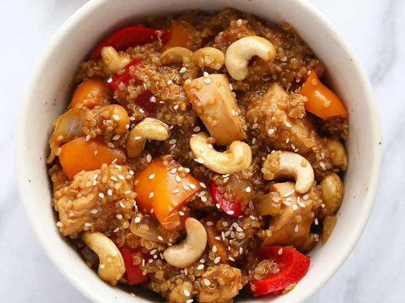 Hoisin Cashew Chicken Quinoa Bake - One-Pan Asian Dinner