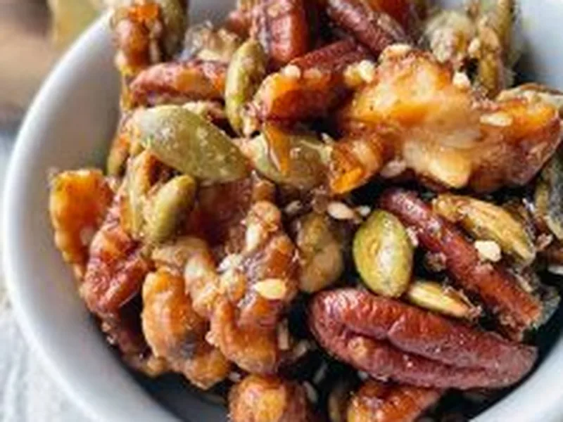 Maple-Spiced Nuts with Ginger and Sesame