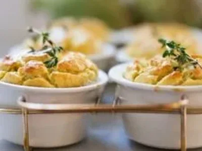 Fresh Artichoke Goat Cheese Souffle with Thyme