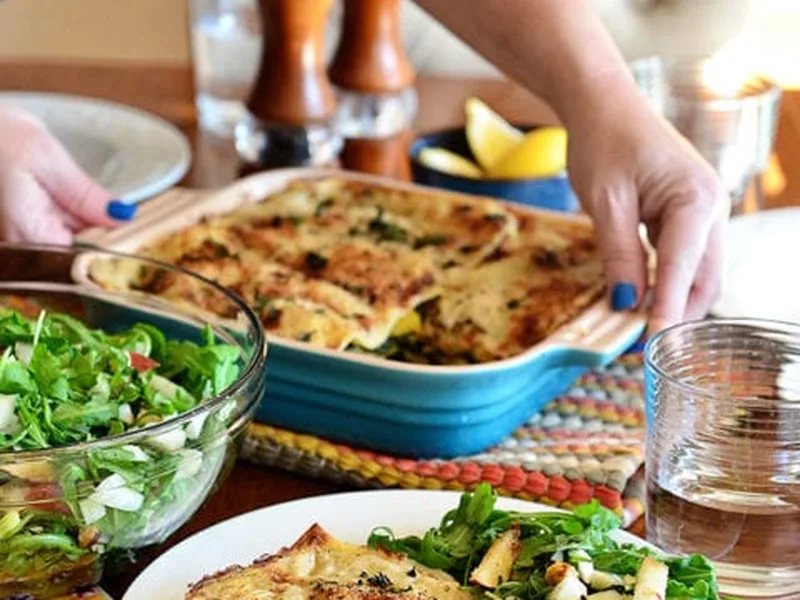 Kale and Butternut Squash Lasagna with Bechamel Sauce