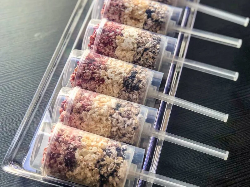 Red White Blue Rice Krispy Push Pops with Freeze Dried Berries