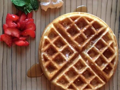 Best-Ever Waffles with Mixed-Berry Sauce