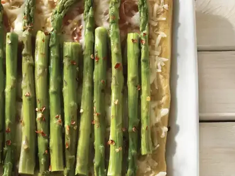 Baked Ham and Asparagus Squares with Swiss Cheese